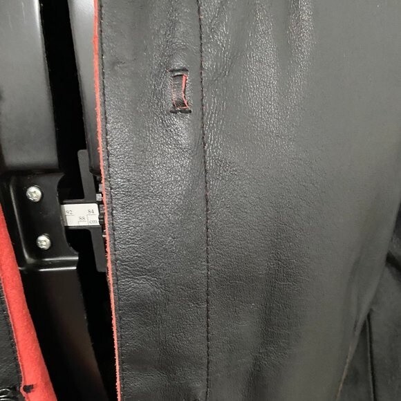 Madison Studio Black with Red Pin Stripe Leather Womens Jacket Size 8P - Picture 7 of 12
